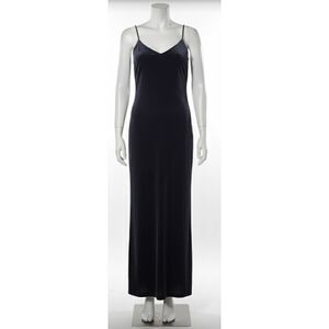 Niki livas womens small long maxi dress velvet gray elegant evening cocktail